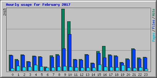 Hourly usage for February 2017