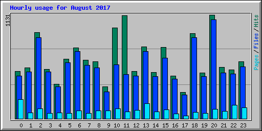 Hourly usage for August 2017