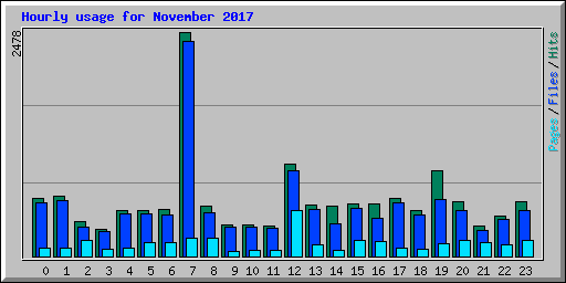 Hourly usage for November 2017